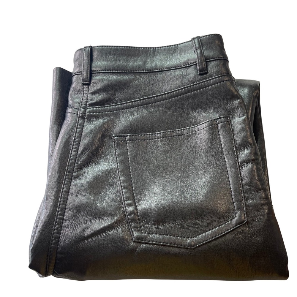 Wilfred Aritzia Black Faux Leather Pants, Women SZ 4, chic, sleek, edgy - Picture 10 of 16
